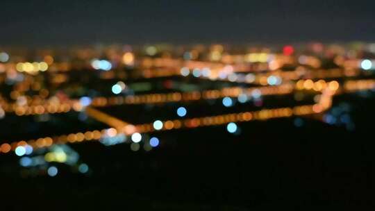 北京秋分全城夜景鸟瞰全景  4K光斑