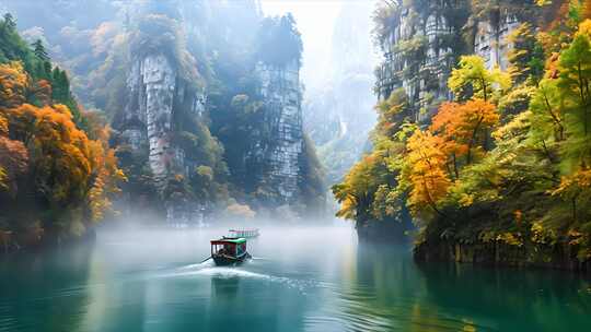 唯美峡谷风光 壮阔大气奇峰异石 风景秀丽