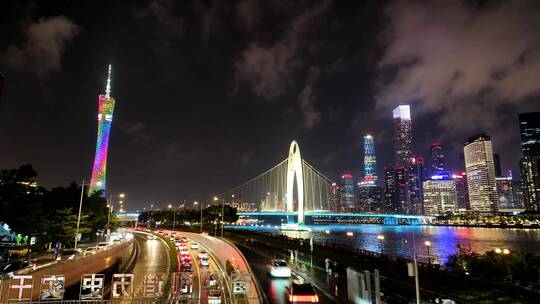 4K广州酒吧夜景延时原片