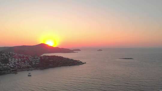 空中海上日落