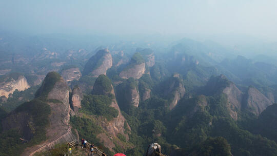 航拍湖南邵阳崀山景区丹霞地貌自然风光视频素材模板下载