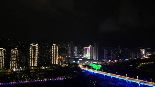 重庆云阳城市夜景航拍