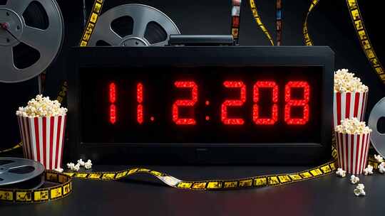 电影主题液晶数字时钟素材