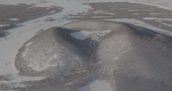 五大连池冬季火山航拍