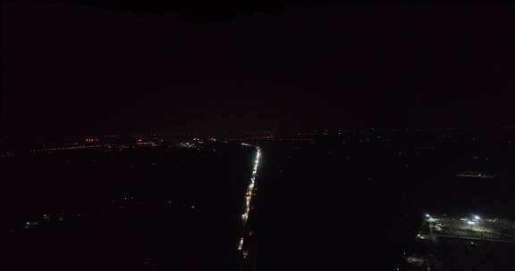 城市夜景高架快速路航拍