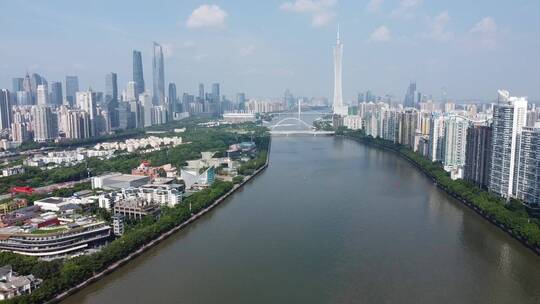广东省广州市市中心城市风光航拍视频素材模板下载
