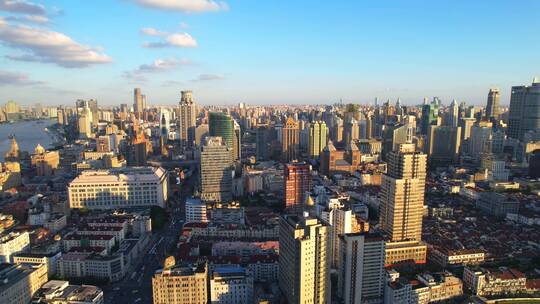 航拍上海城市建筑视频素材模板下载