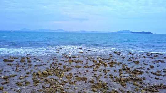 海南海岸海边海浪俯拍唯美大海美丽风景航拍