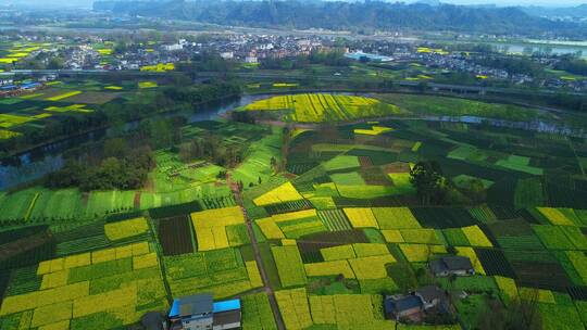 美丽乡村新农村航拍风景