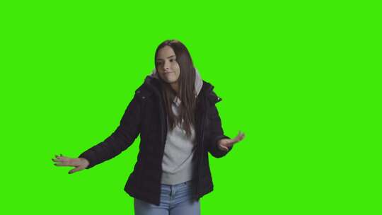 绿屏，女人，跳舞， Chromakey