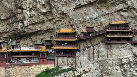 山西大同悬空寺航拍