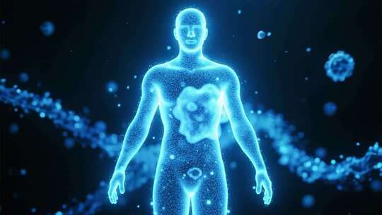 人类进化起源生命物质概念动画电子人类