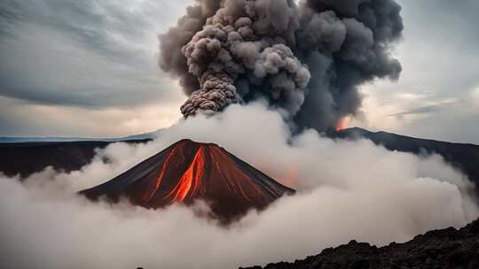 火山喷发壮观景象