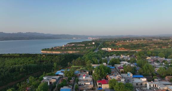 青山绿水生态水库淡水资源水利环保晚霞乡村