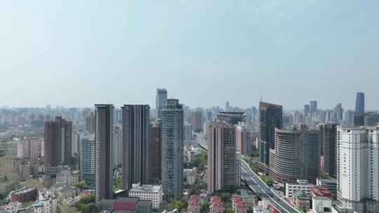 上海长宁区延安高架航拍