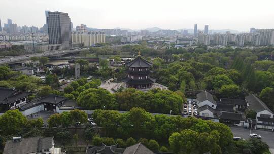 苏州寒山寺4K航拍原素材视频素材模板下载