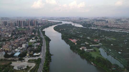 江边湿地航拍