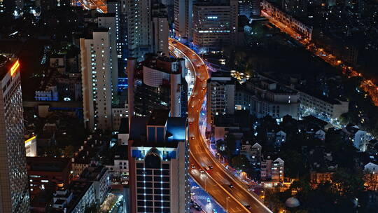 4K航拍上海高架交通车流
