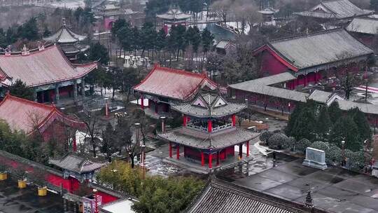 赵公明财神庙雪景