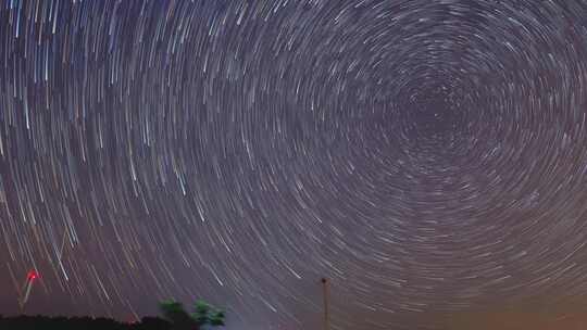 夜晚星空星轨延时素材