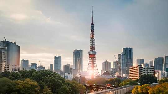 原创国际化大都市日本东京市东京塔富士山城