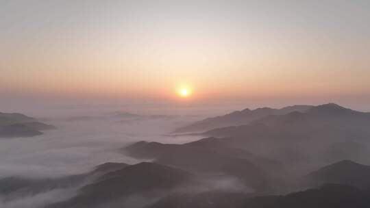 航拍山川山峦云海朝阳日出