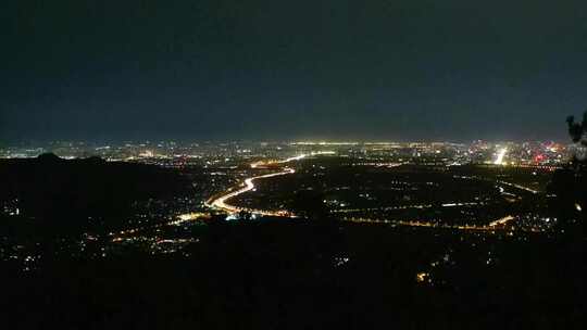 北京城市灯光夜景俯瞰全景