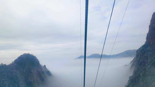 安徽黄山索道缆车雪山美景风景视频素材