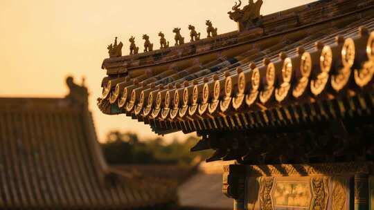 故宫古建筑屋檐特写