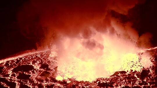 尼拉贡戈火山夜间爆发视频素材模板下载