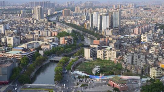 东莞航拍城市延时风景旅游建筑都市