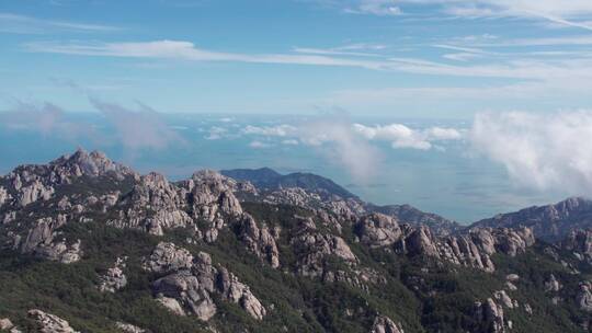 航拍青岛崂山巨峰自然风光