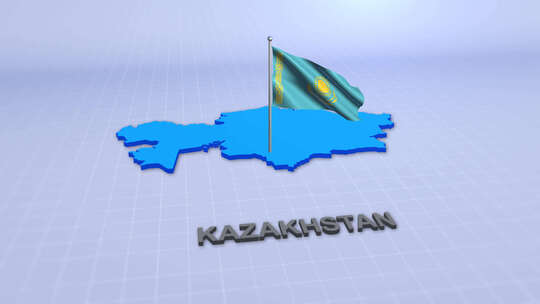 哈萨克斯坦国旗地图