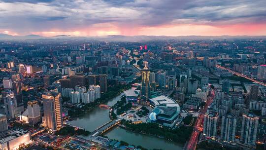 大气磅礴绝美航拍杭州西湖文化广场雨幡视频素材模板下载