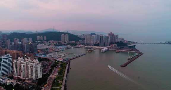 珠海湾海湾景点航拍