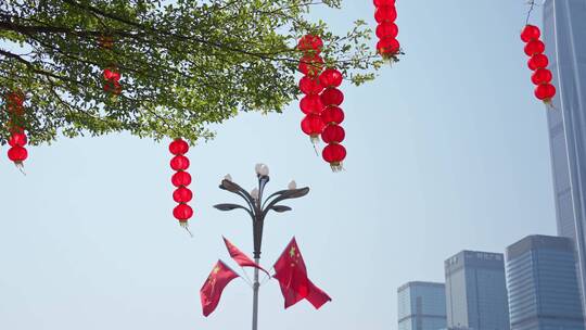 深圳城市春节灯笼装饰过新年
