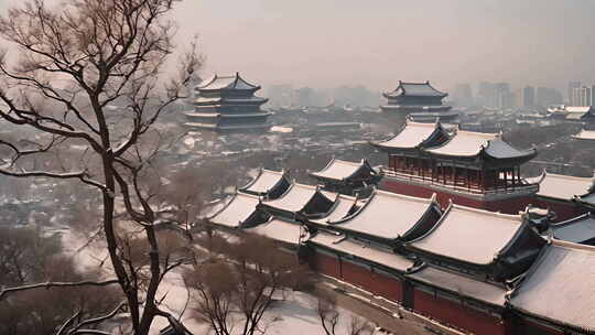 北京冬天雪景