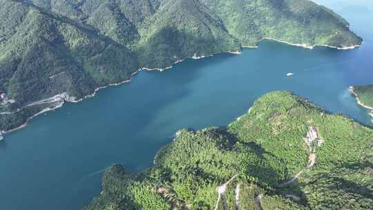 湖南省郴州市东江湖 航拍夏季森林 湖光山色