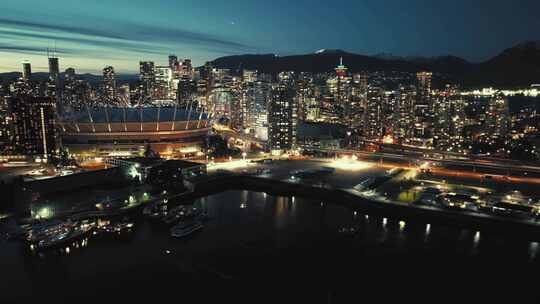 航拍璀璨繁华的夜景城市