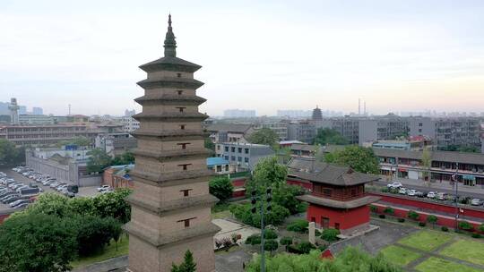 航拍石家庄正定开元寺景区