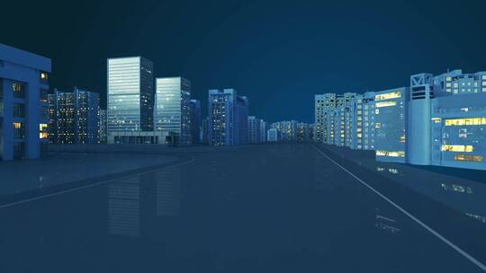 蓝色虚拟城市区位动态展示