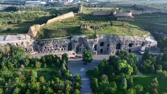 山西大同地标5A景区古建筑云冈石窟