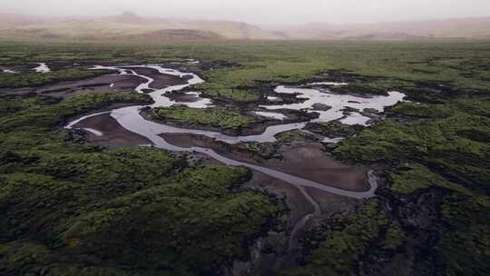 熔岩场，地面，运河，沼泽