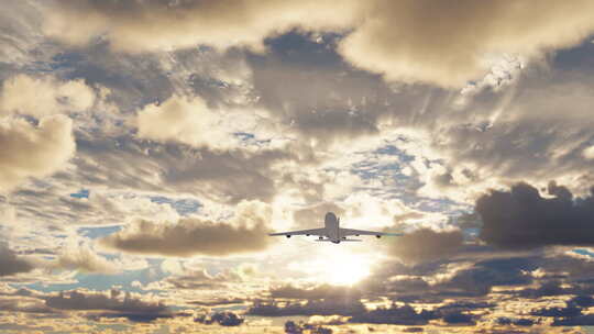 飞机飞向天空