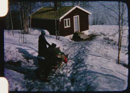 滑动，拉，雪，房子