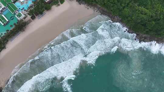 航拍东南亚泰国普吉岛公共海滩夏季风光