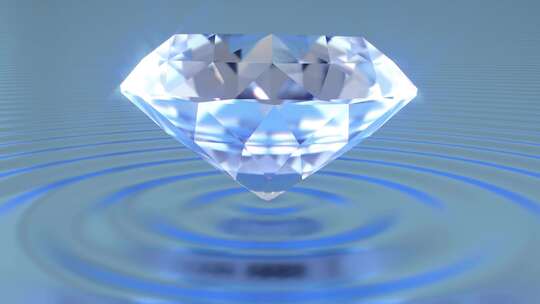 美丽的玻璃水晶宝石钻石在上空盘旋