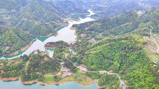 湖北恩施车坝河水库风景水资源航拍