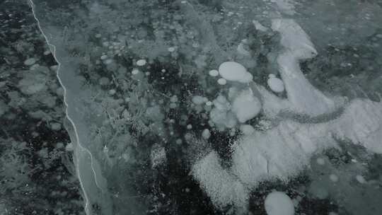湖面冰晶4K实拍视频