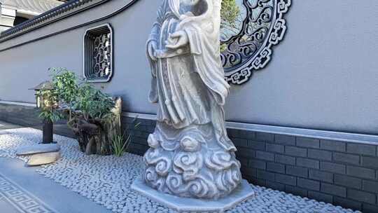 中式庭院雕像 老子 孔子  孔子像 老子像